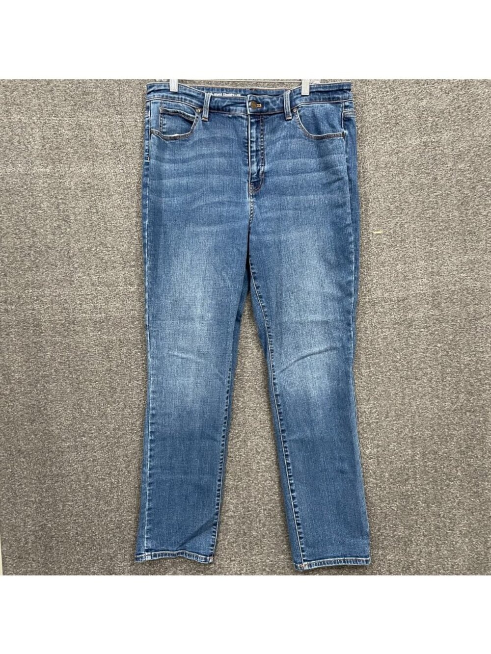 Talbots Flawless Jeans Womens Size 14 Blue High Waist Straight Leg Minimal Norm